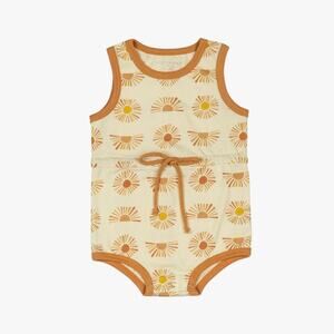 Wild Wawa Drawstring Playsuit Sunset Romper Size 6-12 Months Pima Cotton